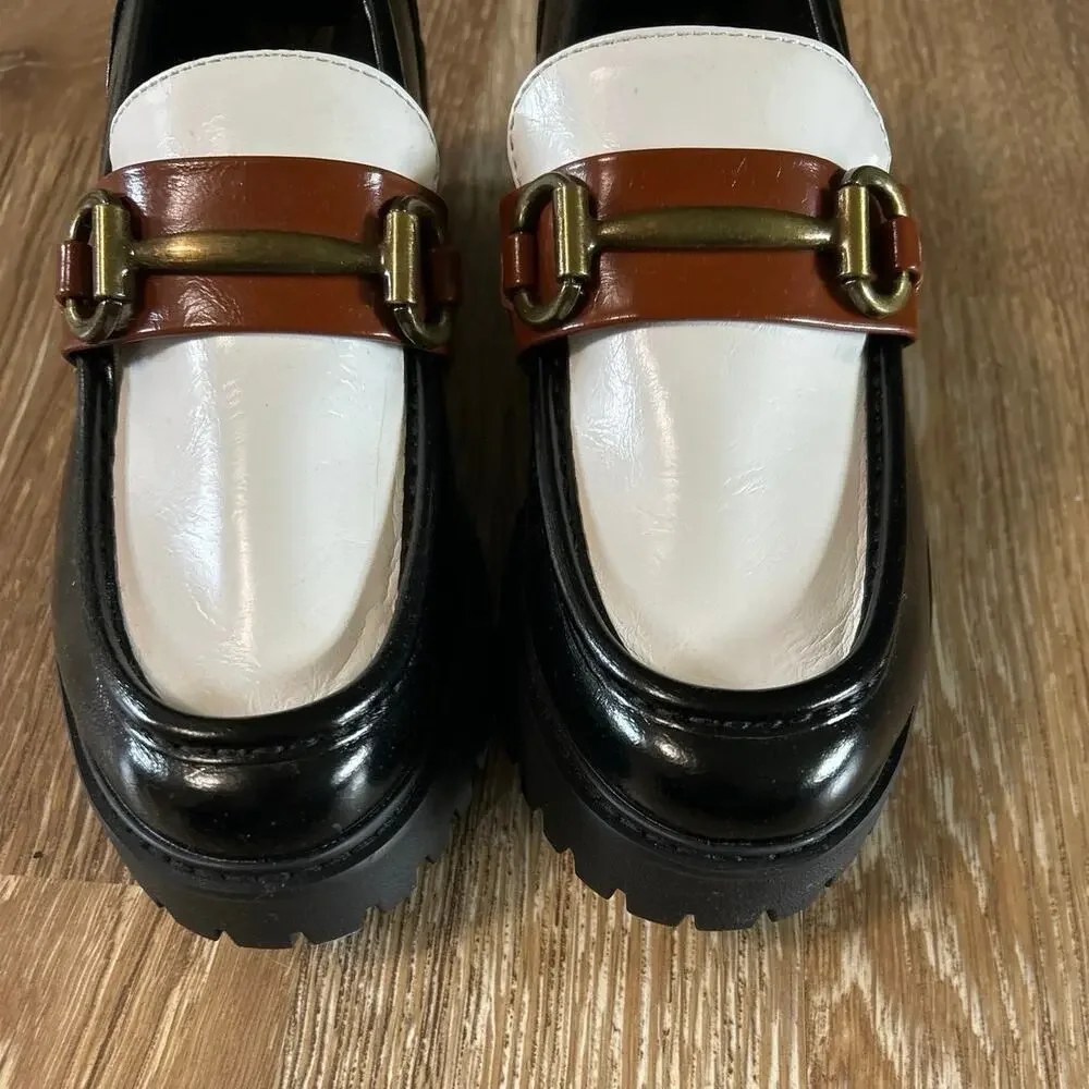 SM New York Chunky Lug Sole Loafers Platform Horsebit Colorblock Y2K 8.5